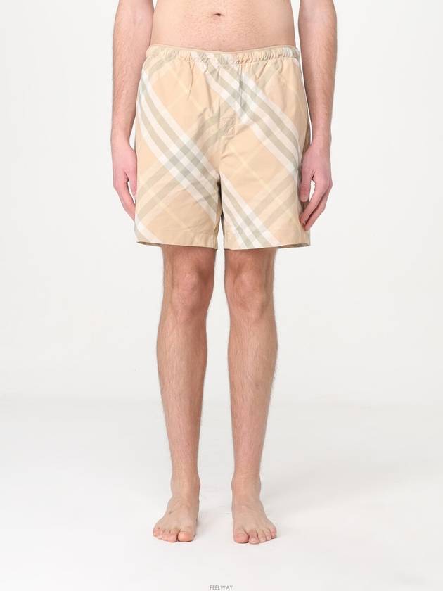 Check Swim Shorts Beige - BURBERRY - BALAAN 2