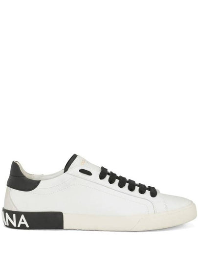 Calfskin Portofino Vintage Sneakers White Black - DOLCE&GABBANA - BALAAN 2