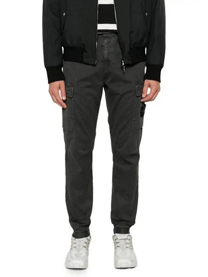 Stretch Cotton Cargo Straight Pants Grey - STONE ISLAND - BALAAN 2