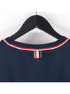 Logo Tab RWB Stripe Trimming Knit Top Navy - THOM BROWNE - BALAAN 7