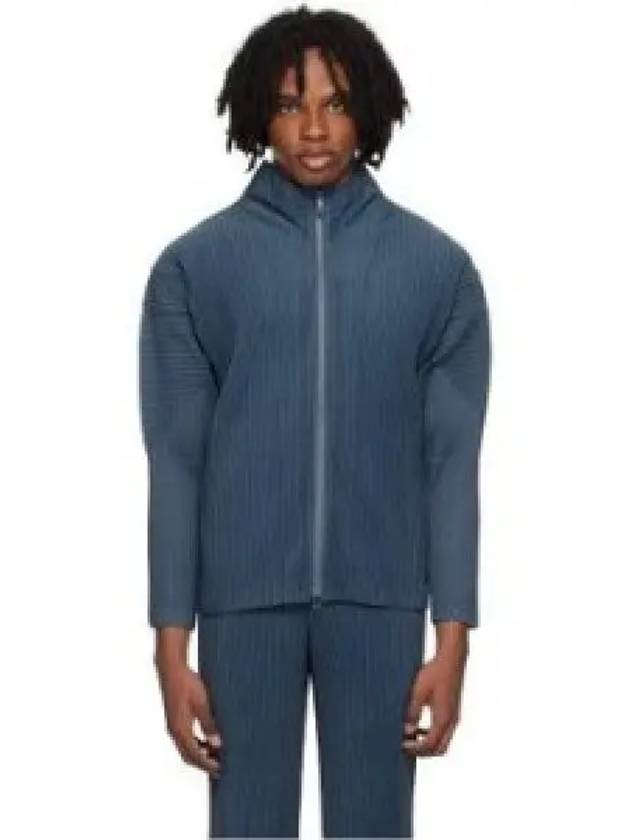 Pleats Zip-Up Jacket Blue - ISSEY MIYAKE - BALAAN 2