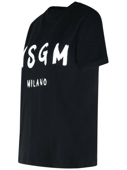 Brushed Logo Short Sleeve T-Shirt Black - MSGM - BALAAN 2