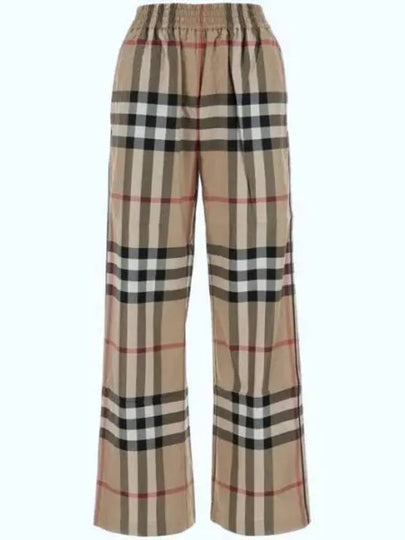 Check Cotton Straight Pants Beige - BURBERRY - BALAAN 2