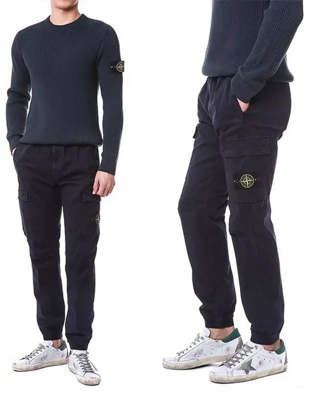 Men's Wappen Patch Straight Pants Navy - STONE ISLAND - BALAAN 2