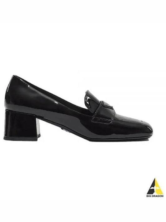 Enamel Metal Triangle Logo Loafers Black - PRADA - BALAAN 2