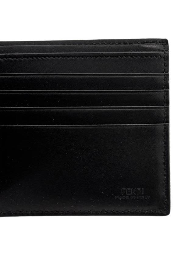 FF Fabric Leather Bifold Wallet Brown - FENDI - BALAAN 6