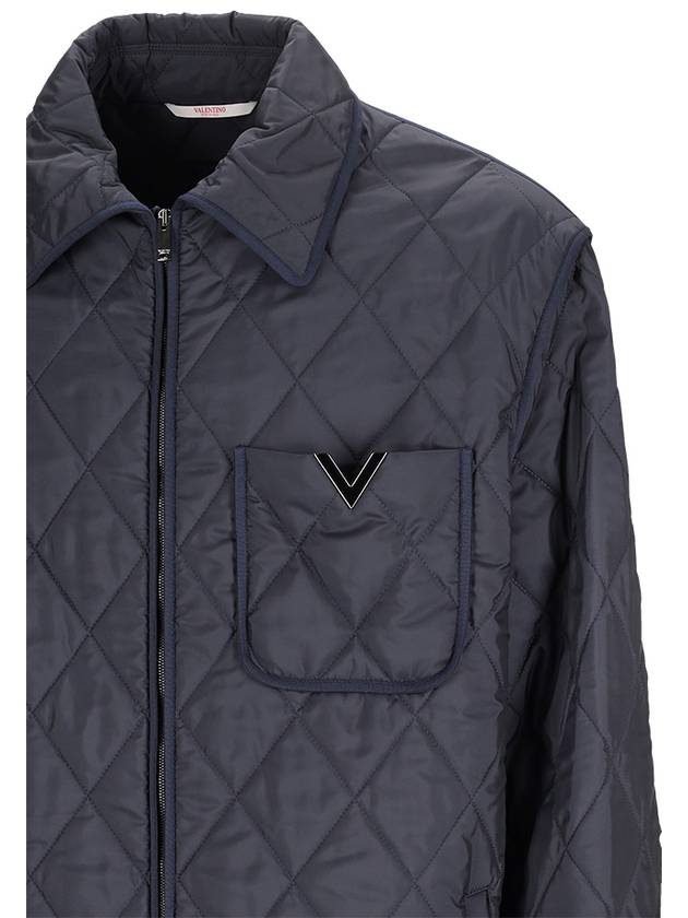 Men s V detail zip up jacket black - VALENTINO - BALAAN 4