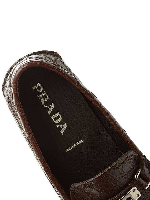 crocodile effect driving shoes - PRADA - BALAAN.