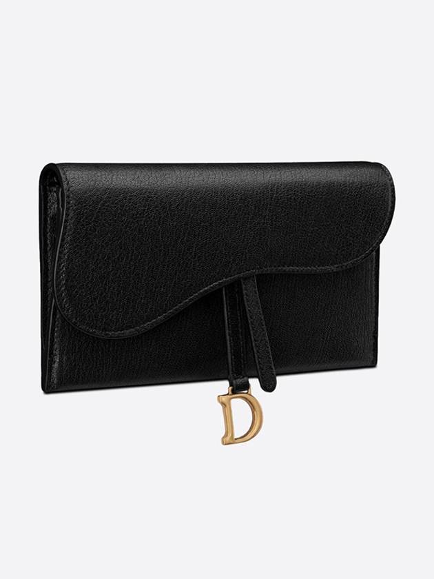 Long Saddle Chain Goatskin Shoulder Bag Black - DIOR - BALAAN 3