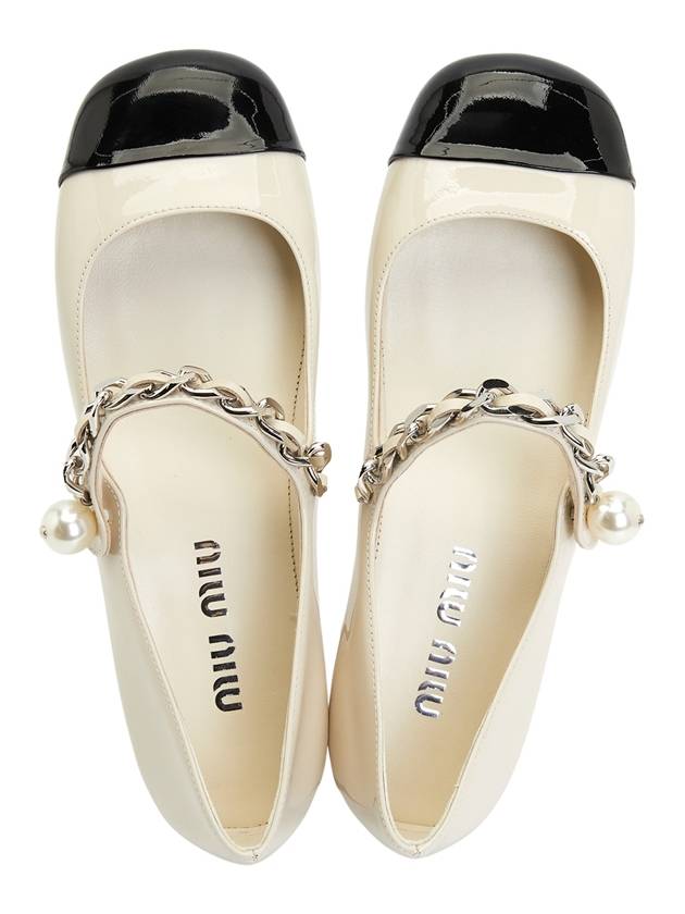 Patent Leather Ballerina Ivory - MIU MIU - BALAAN 3