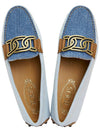 Kate Gommino Denim Leather Driving Shoes Light Blue - TOD'S - BALAAN.