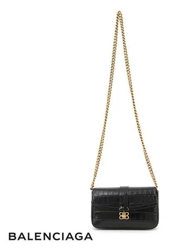 BB Logo Buckle Flap XS Shoulder Bag Black - BALENCIAGA - BALAAN 5