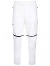 Logo Zipper Cargo Straight Pants White - STONE ISLAND - BALAAN.