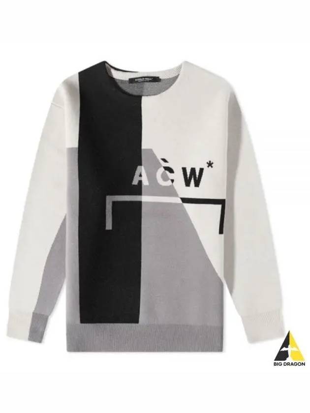 A COLD WALL GEOMETRIC KNIT CREWNECK ACWMK085 BONE crew neck - A-COLD-WALL - BALAAN 1