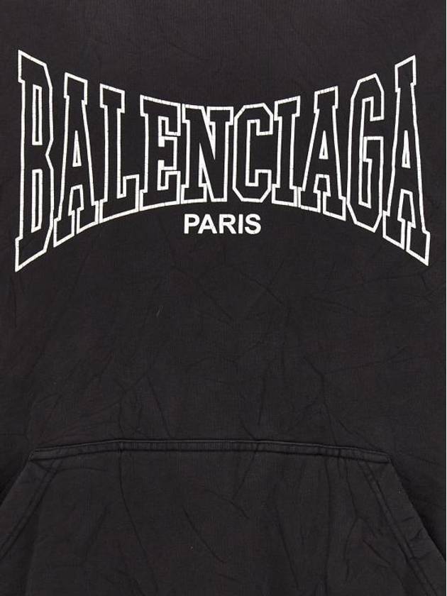 Paris logo print hooded sweatshirt - BALENCIAGA - BALAAN 5