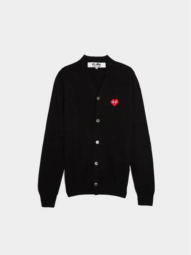 Pixel Red Heart Cardigan Black - COMME DES GARCONS PLAY - BALAAN 1