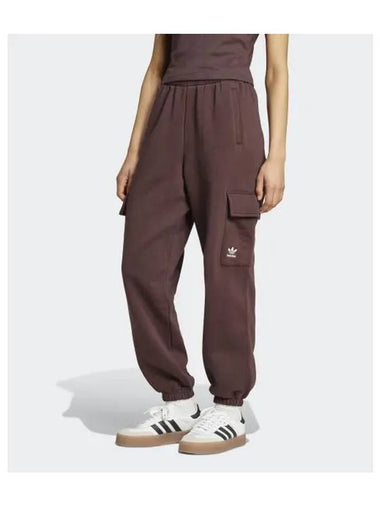 Fleece Cargo Track Pants Brown - ADIDAS - BALAAN 1