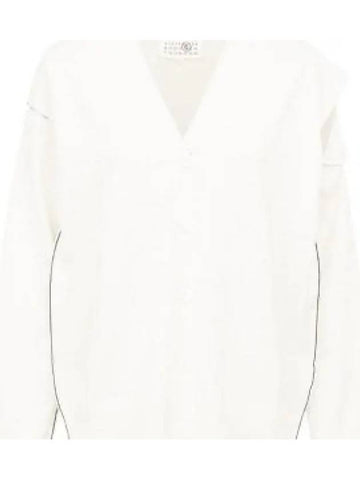 MM6 Maison Margiela Cut Out Cardigan Off White S62HP0017M13012101 1304075 - MAISON MARGIELA - BALAAN 1