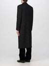 Wool Double Breasted Single Coat Black - SAINT LAURENT - BALAAN.