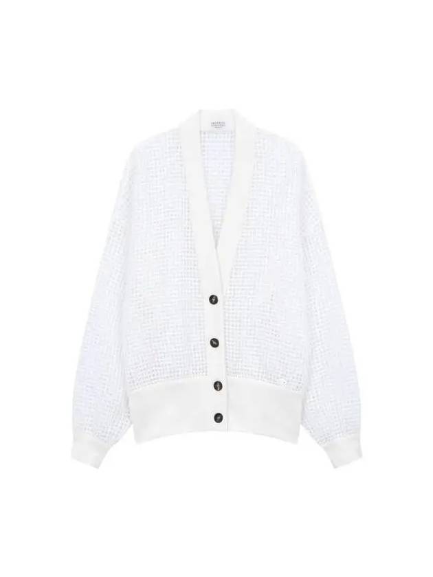 Sukday 10 e point women s sequin crochet cardigan white 271440 - BRUNELLO CUCINELLI - BALAAN 1