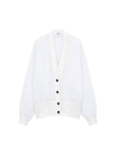 Sukday 10 e point women s sequin crochet cardigan white 271440 - BRUNELLO CUCINELLI - BALAAN 1