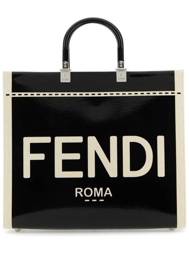 Sunshine Patent Leather Medium Tote Bag Black - FENDI - BALAAN 2