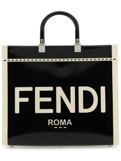 Sunshine Patent Leather Medium Tote Bag Black - FENDI - BALAAN 2