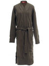 Women's BERNARD Wool Cashmere Long Cardigan Khaki - MAX MARA - BALAAN.