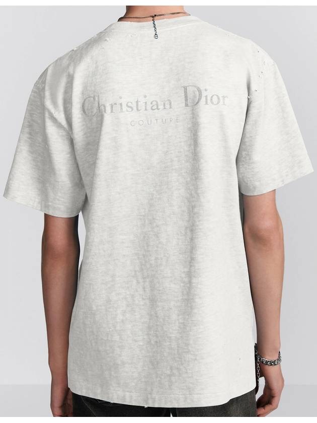 Couture Lettering Logo Short Sleeve T-Shirt White - DIOR - BALAAN 4