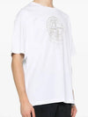 Men's Logo Print Crew Neck Short Sleeve T-Shirt White - STONE ISLAND - BALAAN 3