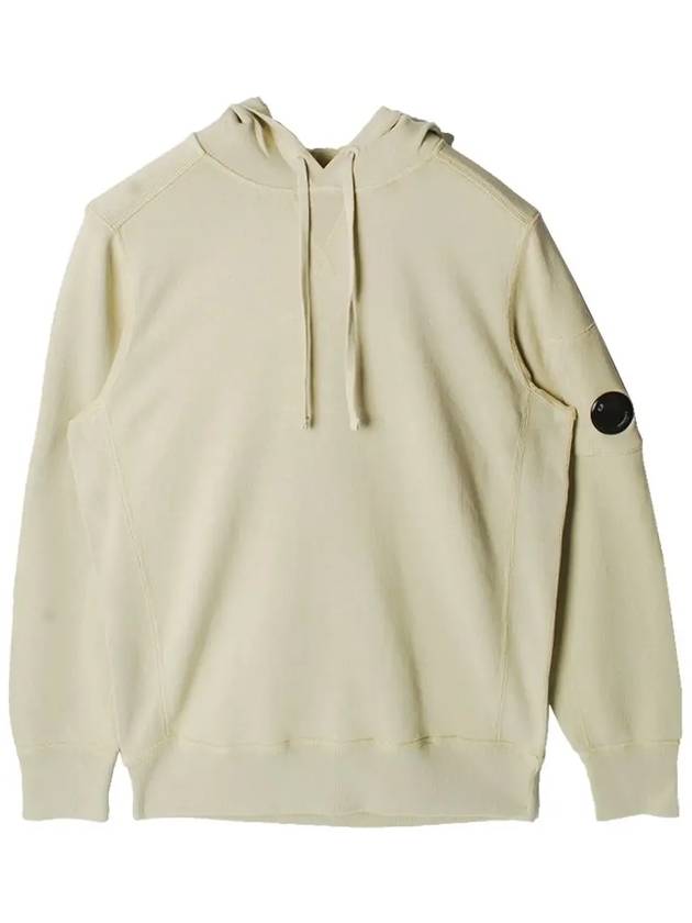 Men's Lens Wappen Knit Hoodie Beige - CP COMPANY - BALAAN 3