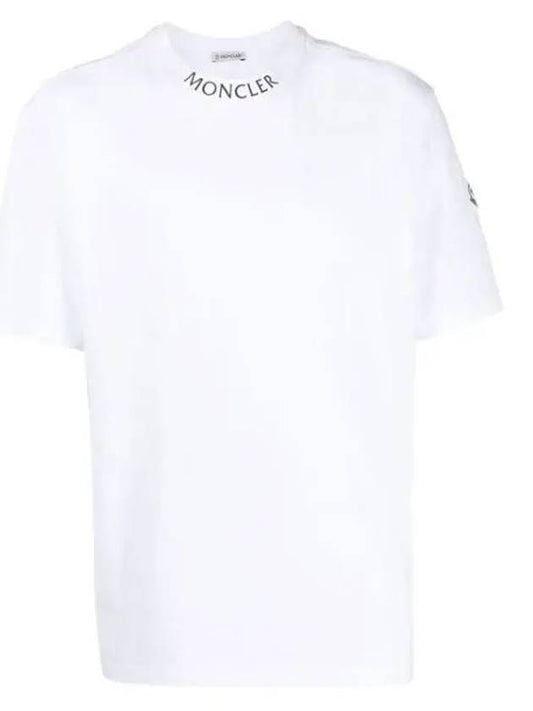Logo Cotton Short Sleeve T-shirt White - MONCLER - BALAAN.