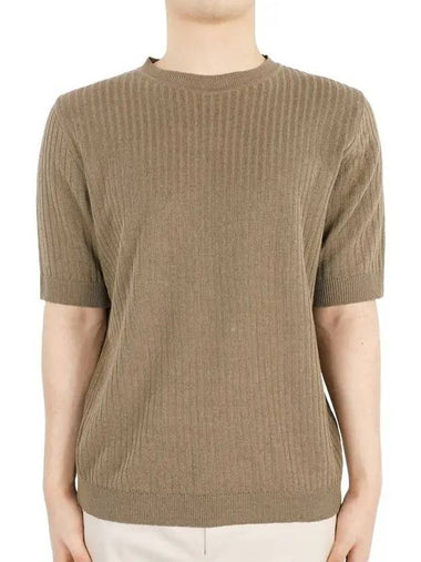 Men's Short Sleeve Cotton Knit Short Sleeve Brown EQLTMC53 EQ62010420 - RVR LARDINI - BALAAN 1