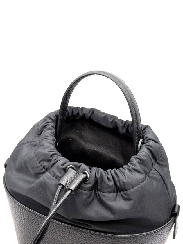 5AC Number Logo Texture Leather Bucket Bag Black - MAISON MARGIELA - BALAAN 8