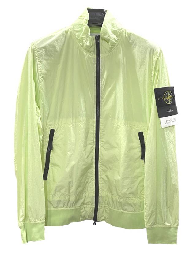 Garment Dyed Crinkle Reps Nylon Zip-up Jacket Lime - STONE ISLAND - BALAAN 3