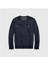 Embroidered Logo Basic Crew Neck Sweatshirt Navy - POLO RALPH LAUREN - BALAAN 2