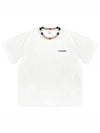 Logo Striped Neck Short Sleeve T-Shirt White - BURBERRY - BALAAN 2