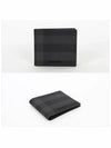 Check And Leather Half Wallet Charcoal - BURBERRY - BALAAN 3