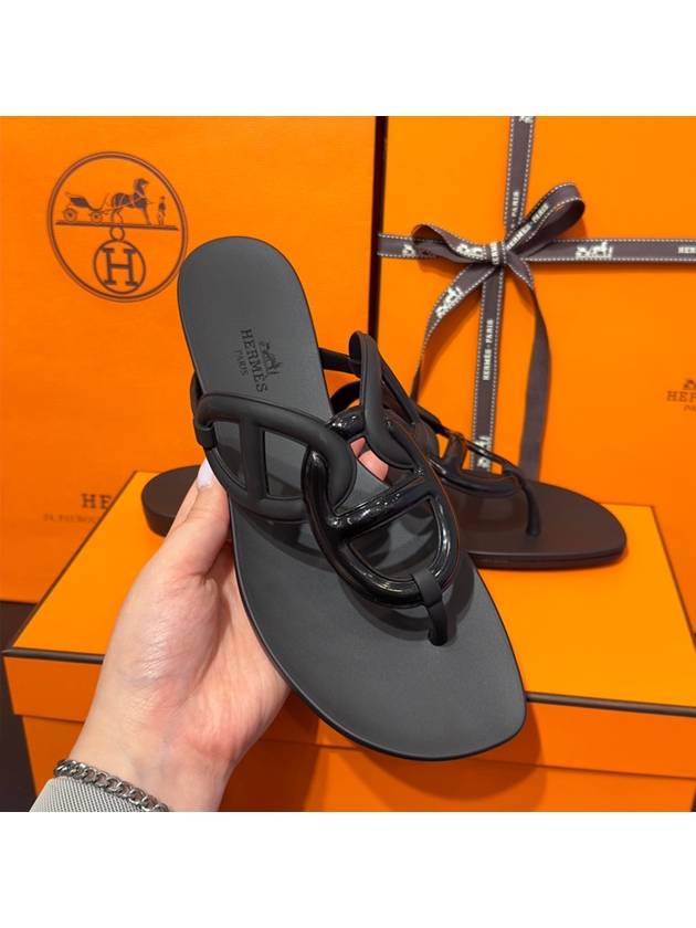 Egerie Flip Flops Noir - HERMES - BALAAN 3