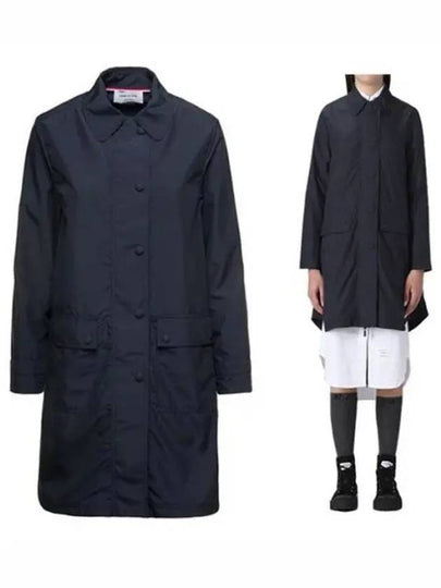 Military Ripstop Round Collar Over Pea Coat Navy - THOM BROWNE - BALAAN 2