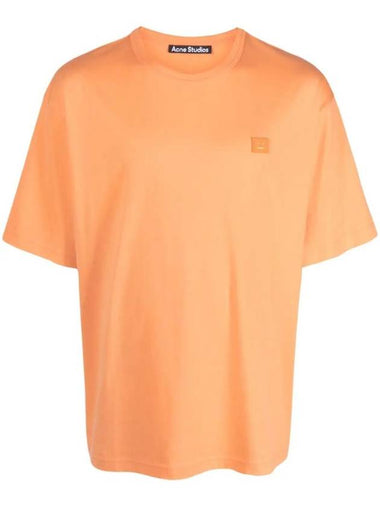 Logo Patch Cotton Short Sleeve T-Shirt Mandarin orange - ACNE STUDIOS - BALAAN 1