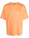 Logo Patch Cotton Short Sleeve T-Shirt Mandarin orange - ACNE STUDIOS - BALAAN 1