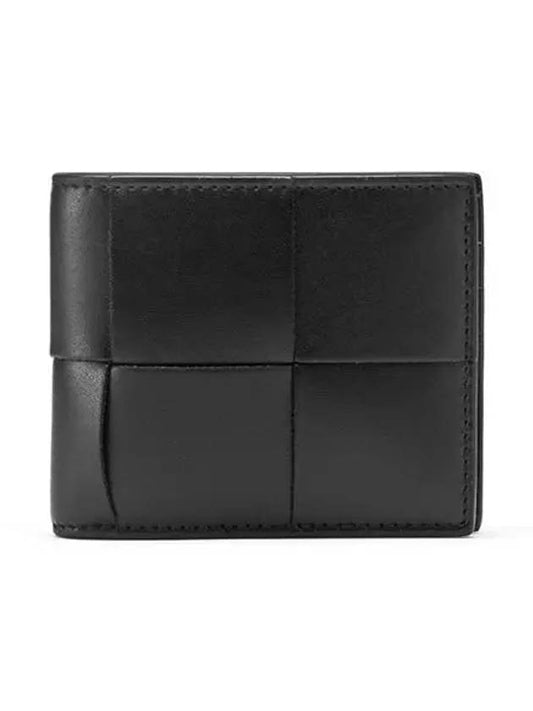 Men's Intrecciato Half Wallet Black - BOTTEGA VENETA - BALAAN 2