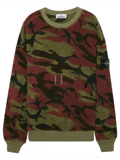 Wappen Patch Camouflage Fleece Knit Top Green - STONE ISLAND - BALAAN 2