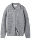 Fisherman collar zip up knit gray - INDUST - BALAAN 3