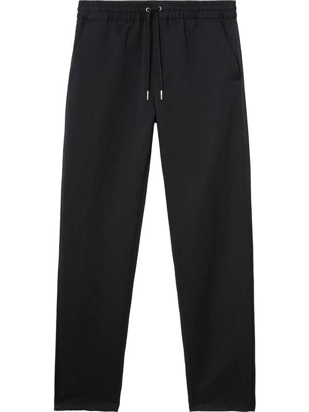 Linen Cotton Jogger Track Pants Black - BURBERRY - BALAAN 1