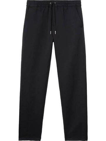 Linen Cotton Jogger Track Pants Black - BURBERRY - BALAAN 1