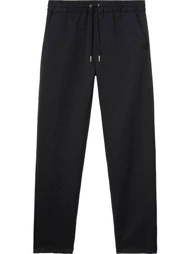 Linen Cotton Jogger Track Pants Black - BURBERRY - BALAAN 1