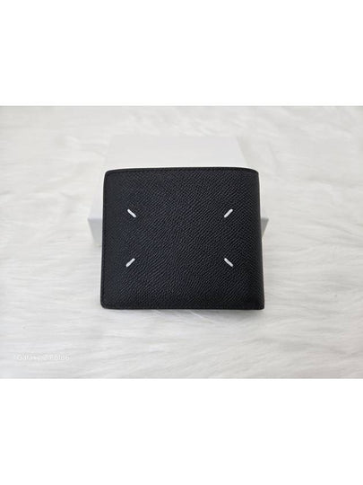 Stitched Bifold Leather Half Wallet Black - MAISON MARGIELA - BALAAN 2