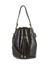 Women’s Inlays Leather Suede Bucket Bag Black - SALVATORE FERRAGAMO - BALAAN 5